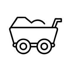 Toy Wagon with Wheels Icon Design