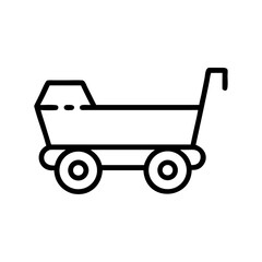 Toy Wagon with Wheels Icon Design