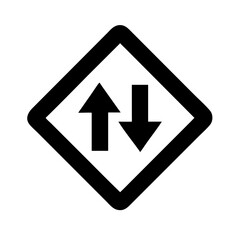 Two Way Traffic Road Sign Icon Design