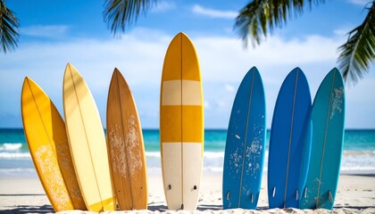 surfboards on the beach