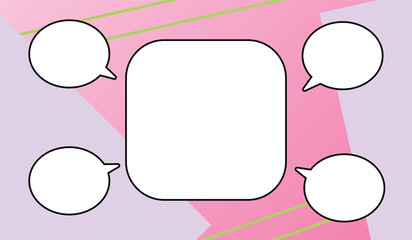 Empty speech bubble, creative pop art style