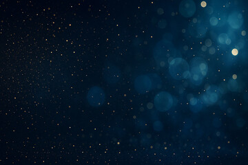 Fototapeta premium Blue and Gold Bokeh Light Particles Abstract Background