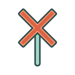 Obraz premium Voting Crossed Ballot Sign Icon Design