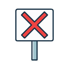 Voting Crossed Ballot Sign Icon Design