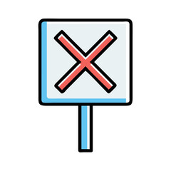 Voting Crossed Ballot Sign Icon Design