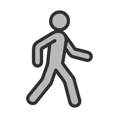 Walking Pedestrian Person Silhouette Icon Design