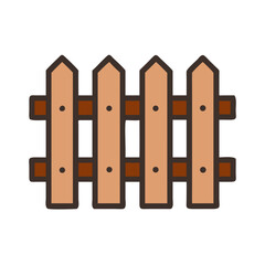 Wooden Picket Garden Fence Icon Design