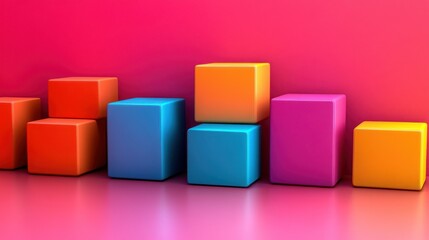 Obraz premium Colorful geometric shapes stacked in a row