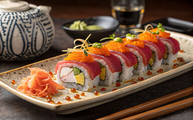 sushi with salmon