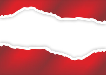 Fototapeta premium HORIZONTAL DOUBLE TORN PAPER ABSTRACT BACKGROUND RED MAROON