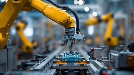 Automation Advancements Powering Manufacturing Industry Productivity Gains Artificial Intelligence Enhanced Robotics Solutions Delivering Enhanced Efficiency Quality Concept Illustrate