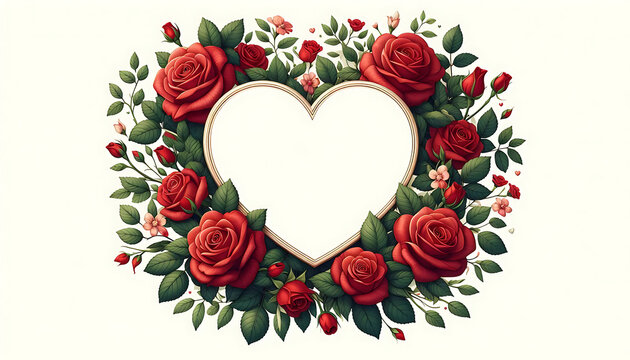 heart and colorful rose frames, heart-shaped frames and colorful rose designs
