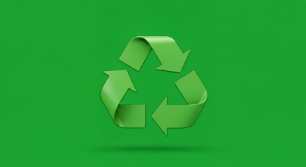 Green Eco-Friendly Recycling Symbol 3D Render