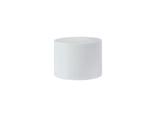 White cylindrical podium for product display isolated transparent png