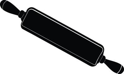 rolling pin with dough on white background  .eps