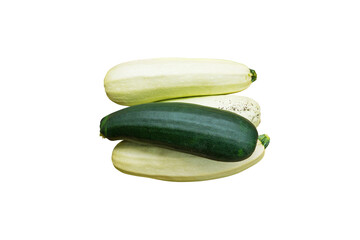 Fresh zucchini and squash isolated transparent png