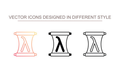 Lambda icon design with white background stock illustration