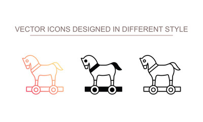 Trojan Horse icon design with white background stock illustration