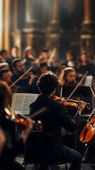 Harmony in Motion: An Enchanting Orchestra Performance Captivates Audiences in a Majestic Concert Hall