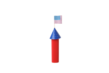 PNG,Paper fireworks with the flag of America, isolated on white background