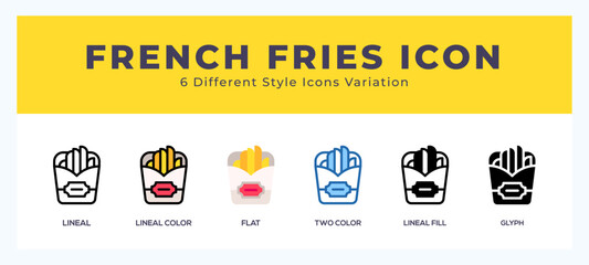 Naklejka premium French fries icon vector for web. and mobile app