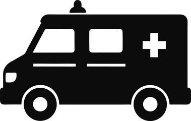 Black Silhouette of an ambulance