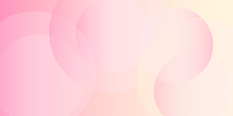 Minimalist banner background, pastel colorful, pink and yellow gradations. Circle effect style geometric, abstract background. Eps 10.