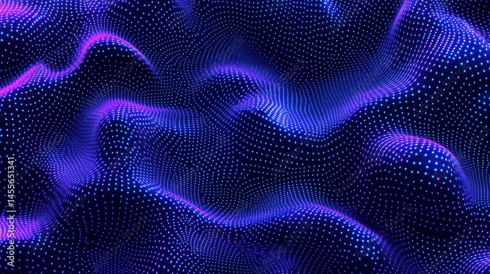 Poster dynamic blue waves create a mesmerizing visual display against a black background, illustrating move