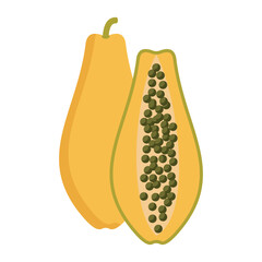  vector illustration of Asian tropical fruits