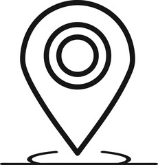 Line Art of a Map location icon, vector outline icon