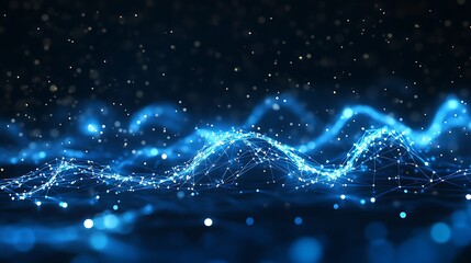 DNA complex spiral structure, 3d illustration of rotating DNA glowing molecule on blue background, Colored Genetic Code DNA Molecule Structure


