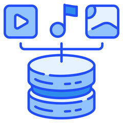 Big Data Files Blue Icon