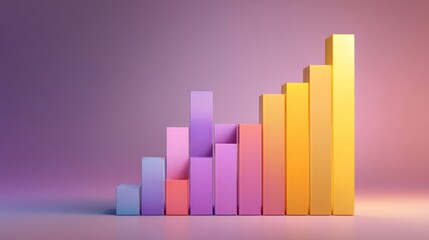 Abstract growth chart with soft gradients symbolizing business progress and development
