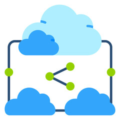 Cloud Sharing Flat Vector