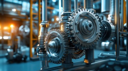 Fototapeta premium Industrial Gear System: Precision Engineering and Mechanical Marvel