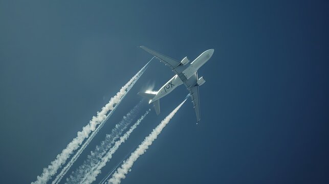 Skywriting Message: An airplane writing a message in the sky with white smoke trails. 
