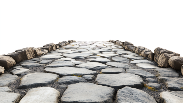 a stone road on transparent background PNG