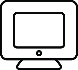 Outline monitor icon with minimal black line design