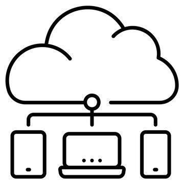 Distributed Computing line Icon