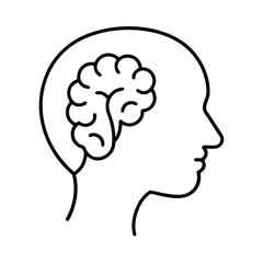 monoline head brain combo vector art silhouette