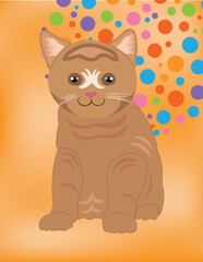 brown cat vector art
