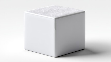 Fototapeta premium 3D Rendered Cube with Snowy Texture Minimalist Design for Winter Themes and Abstract Artwork