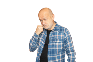 a man making a gesture of strength with his fist