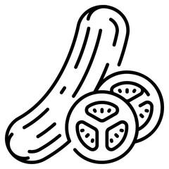 Cucumber Line Icon