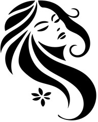 Beauty Salon Logo design with floral pattern in black and white