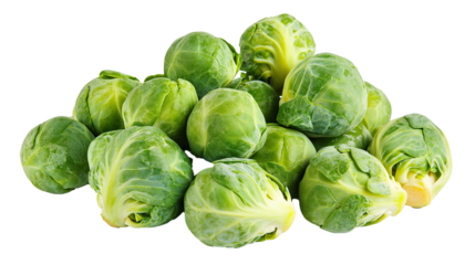 Brussels Sprouts Isolated in White background, Full size Vegetable