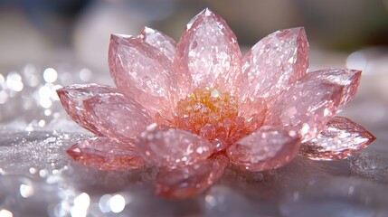 Delicate pink crystal lotus flower