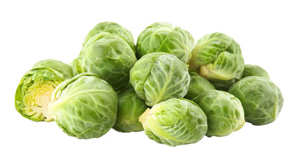 Fototapeta premium Brussels Sprouts Isolated in White background, Full size Vegetable