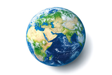 Fototapeta premium A detailed view of Earth showcasing continents, oceans, and cloud formations in space
