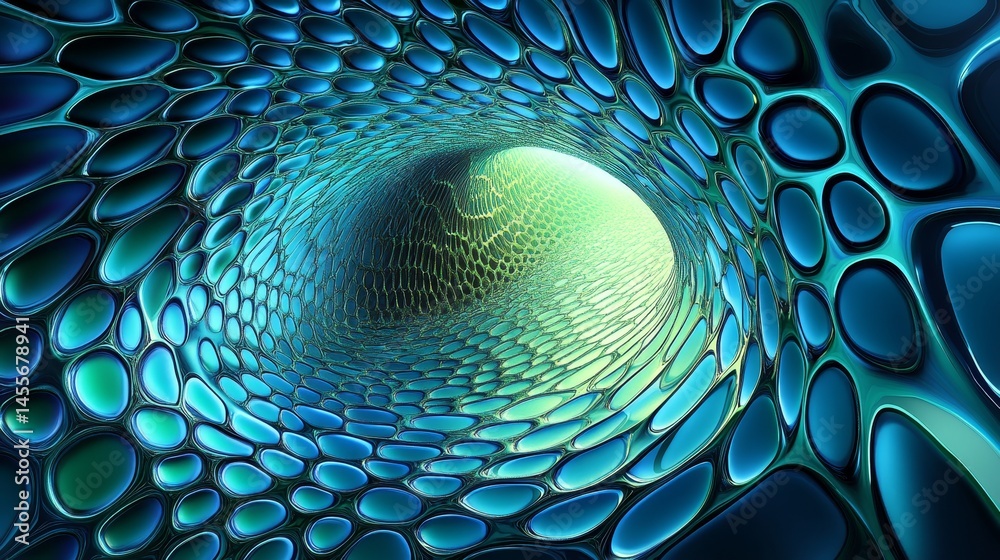 Poster mesmerizing abstract representation of a swirling vortex in deep space with glowing particles and vi